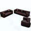 Ensemble de canapé moderne, canapé modulaire rembourré en similicuir 6 places avec conception touffetée à la main pure, 6 coussins, combinaison multiple pour le salon