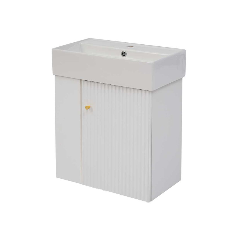 Meuble-lavabo flottant moderne 21,6 pouces avec lavabo en céramique