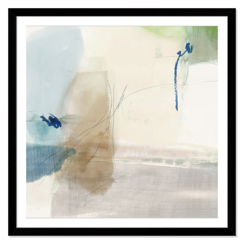«Aquamarine Whispers II» par Casa Fine Arts, Cadre noir, H 42,5 po x l 42,5 po