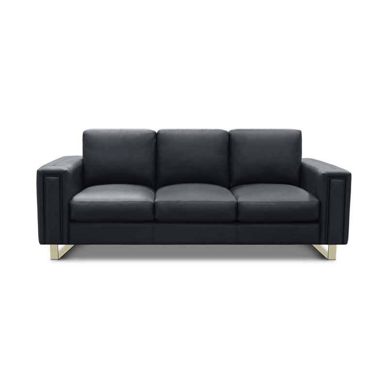 Tribeca Leather Sofa, Cobalt (Dreamer), Stainless Steel