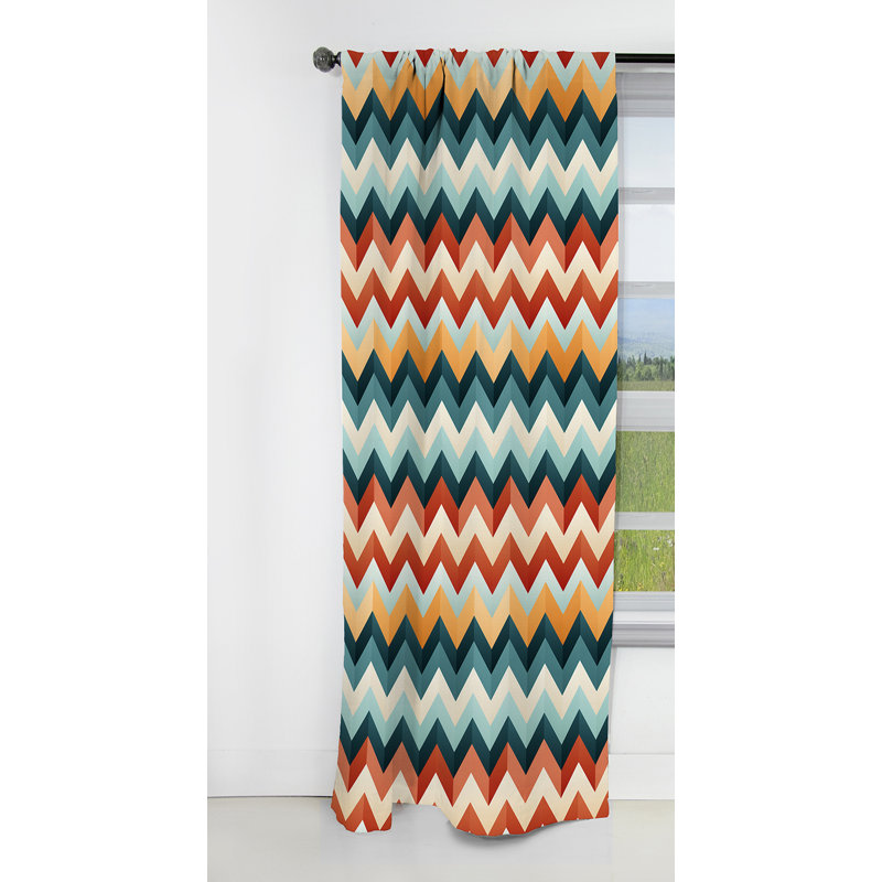 Scandinavian Grace Chevron Motif I - Rideau à chevrons - Rideau à chevrons occultant - 1 panneaux, L 52 po x L 108 po