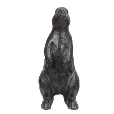 Ensemble de 3 décorations en lapin en résine, finition en métal coulé
