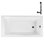 Baignoire de trempage en acrylique 66 po x 34 po, drain inclus