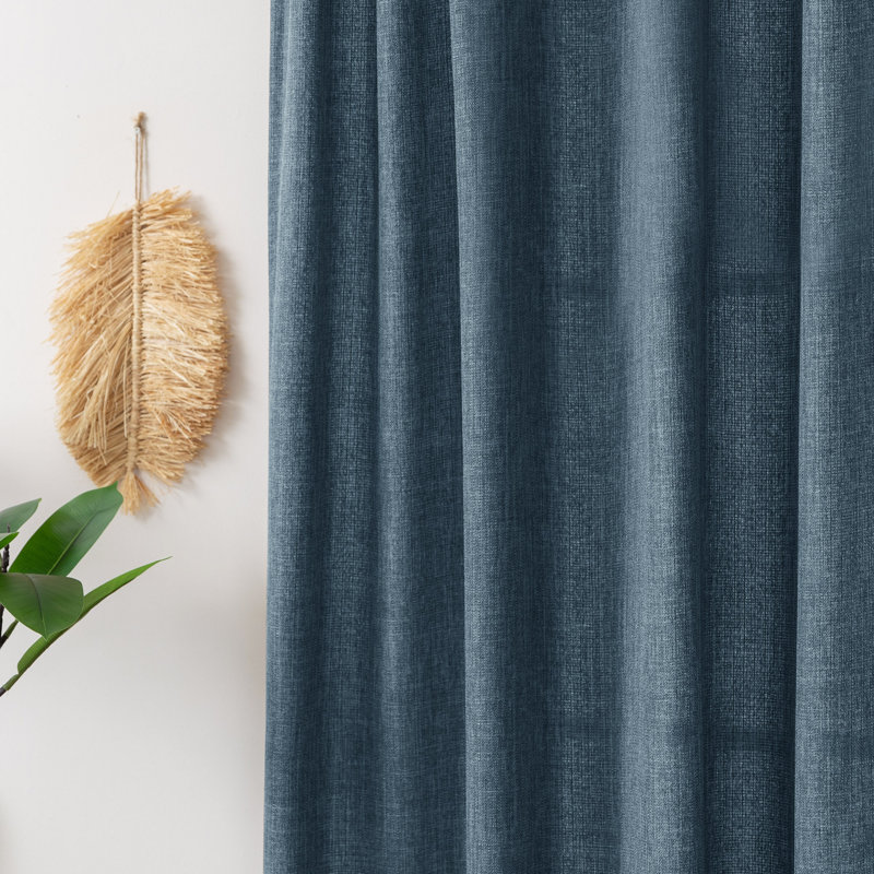 Paire de rideaux semi-transparents, L 52 po x L 84 po, Bleu très foncé