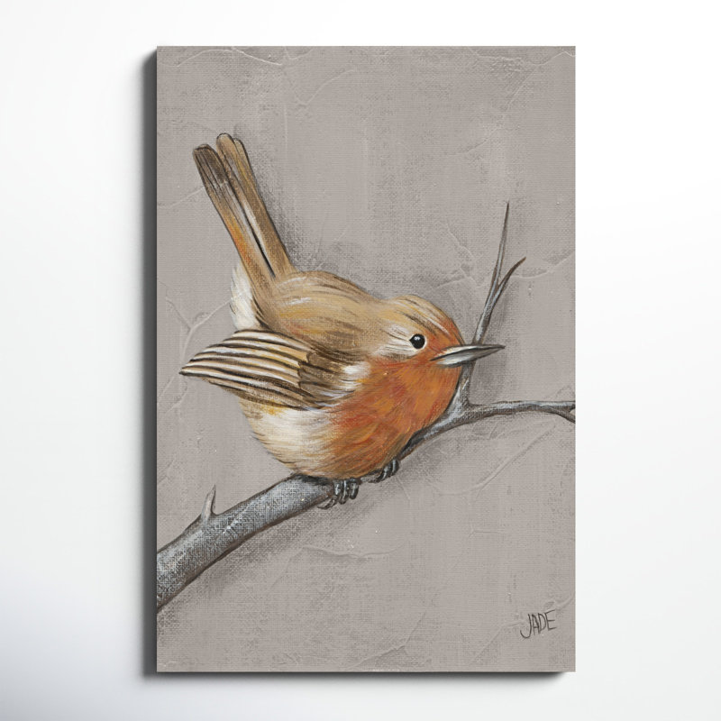 «Winter Bird II», peinture sur toile, H 48 po x l 32 po