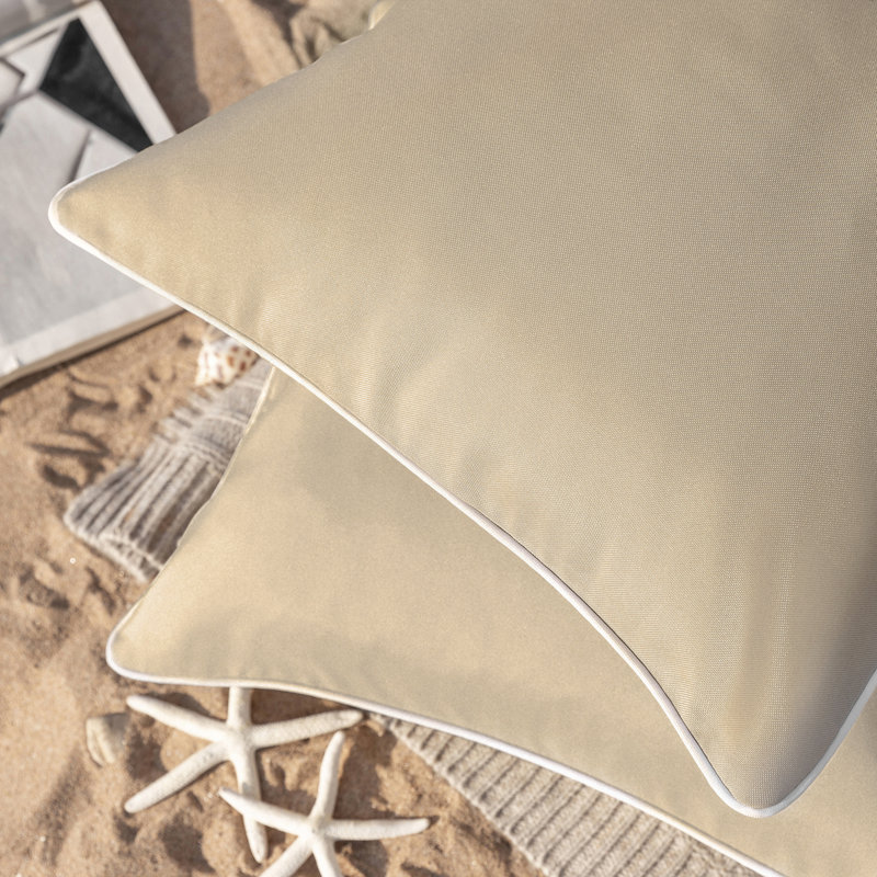 Housse de coussin d'extérieur Phantoscope, Carré 18 po, Brun, Housse de coussin seulement - sans coussin
