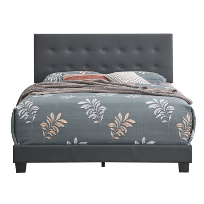Élégant lit double contemporain gris foncé