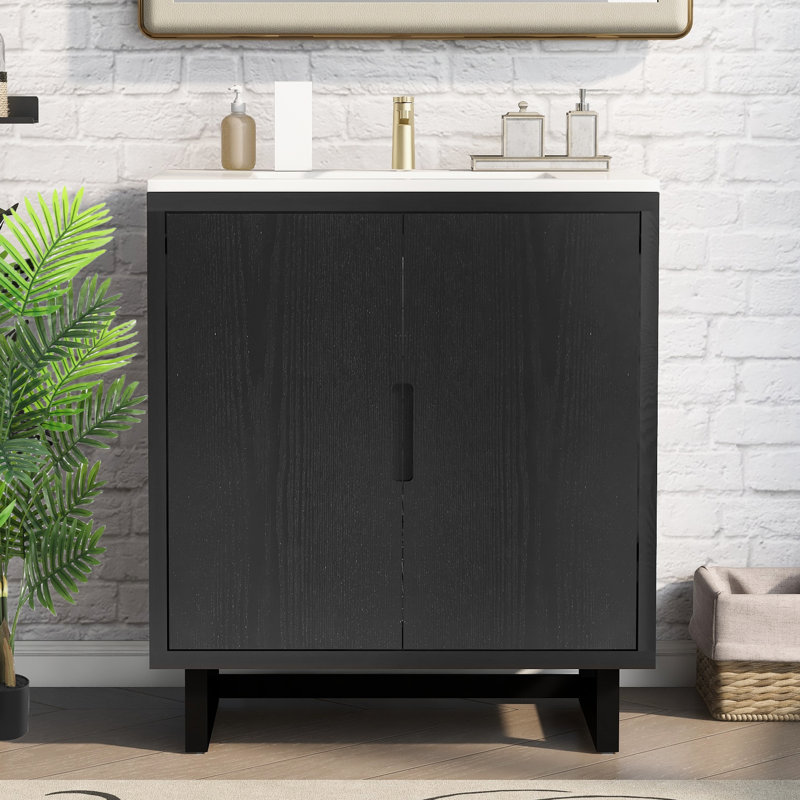 29.5'' Single Bathroom Vanity Base Only, Black