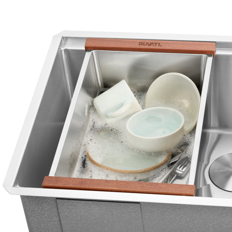Ruvati LedgeFit Dish Soaking Tub Add-on Bowl Hanging Workstation Sink Accessory