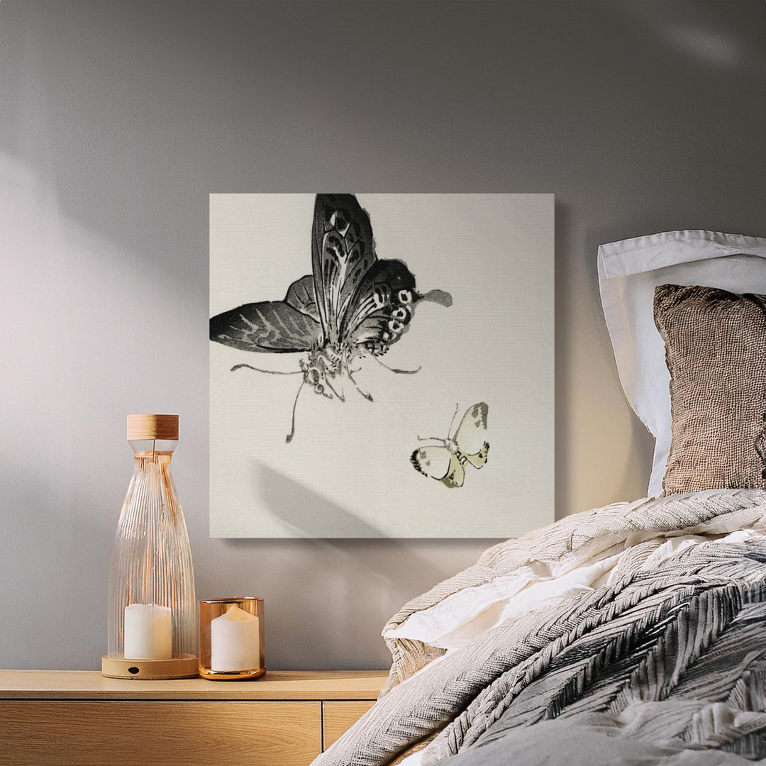 Sumi-e Butterfly Nature Wall Art