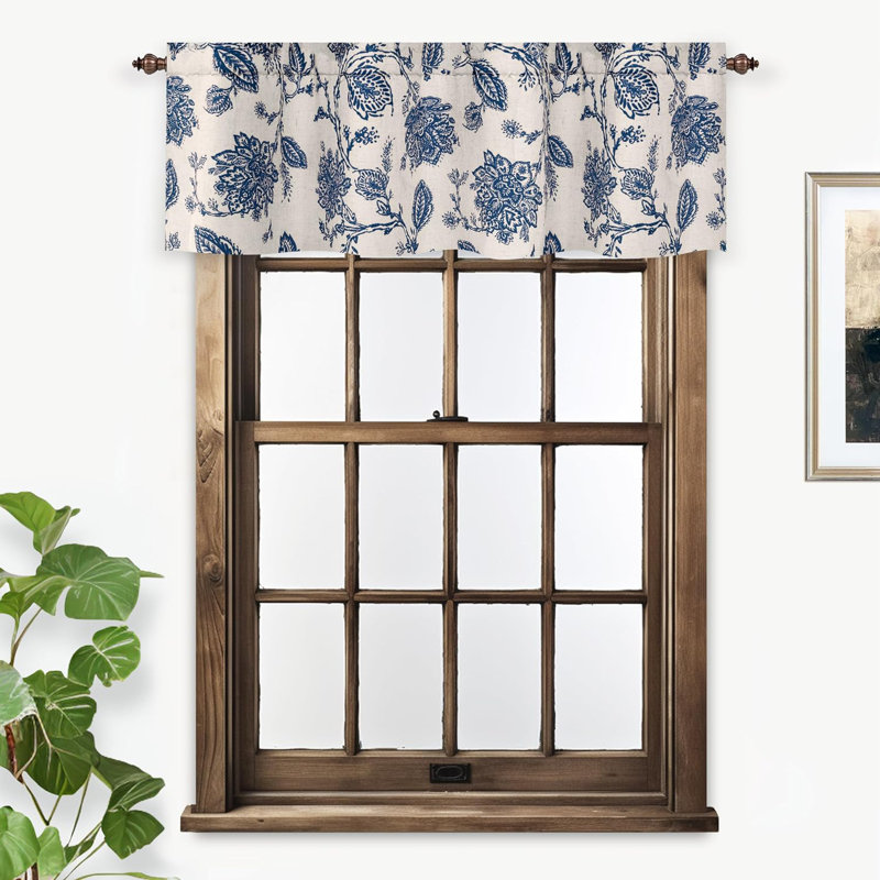 Jasinski Linen Blend Blackout Thermal Insulated Energy Saving Privacy Window Linen Curtain Valance Rod Pocket 2 Layers Single