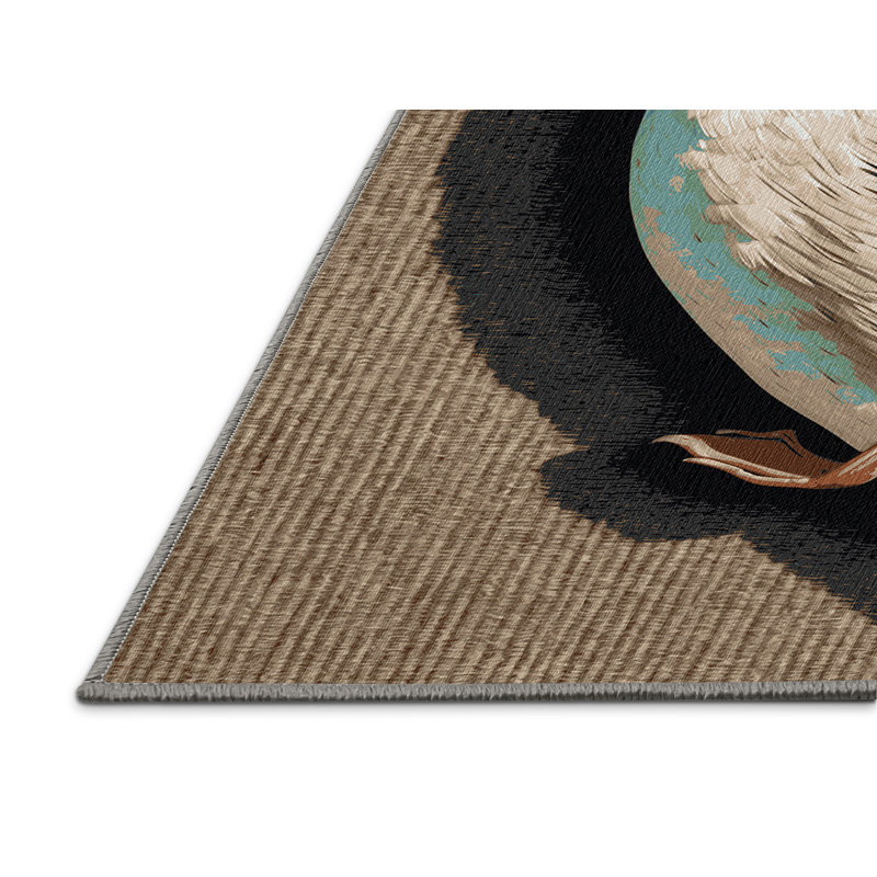  Tapis vert lavable à oreilles bleu sarcelle, Rectangulaire 3 pi x 5 pi