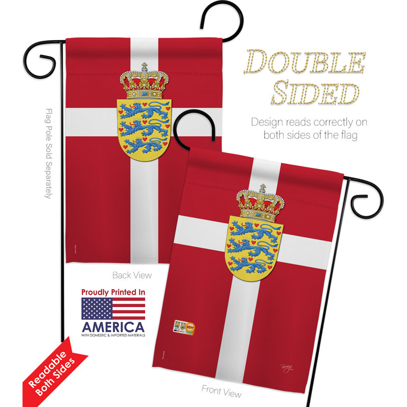 Ensemble de drapeaux décoratifs en polyester 2 faces 19 x 13 po 2 pièces denmark impressions
