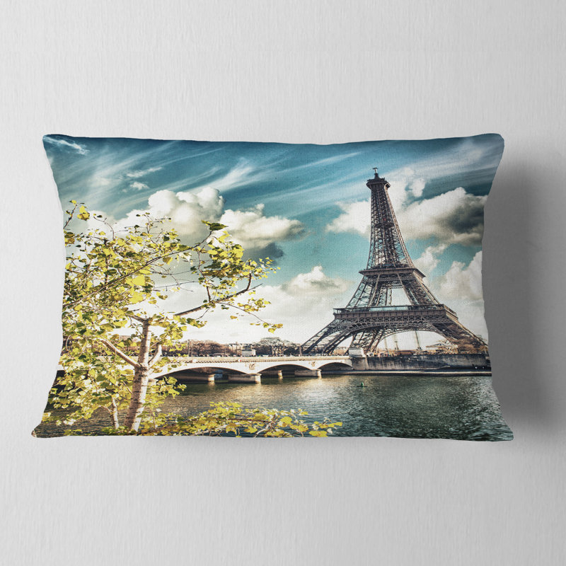Vegetation Near Paris Eiffel Tower Lumbar Pillow