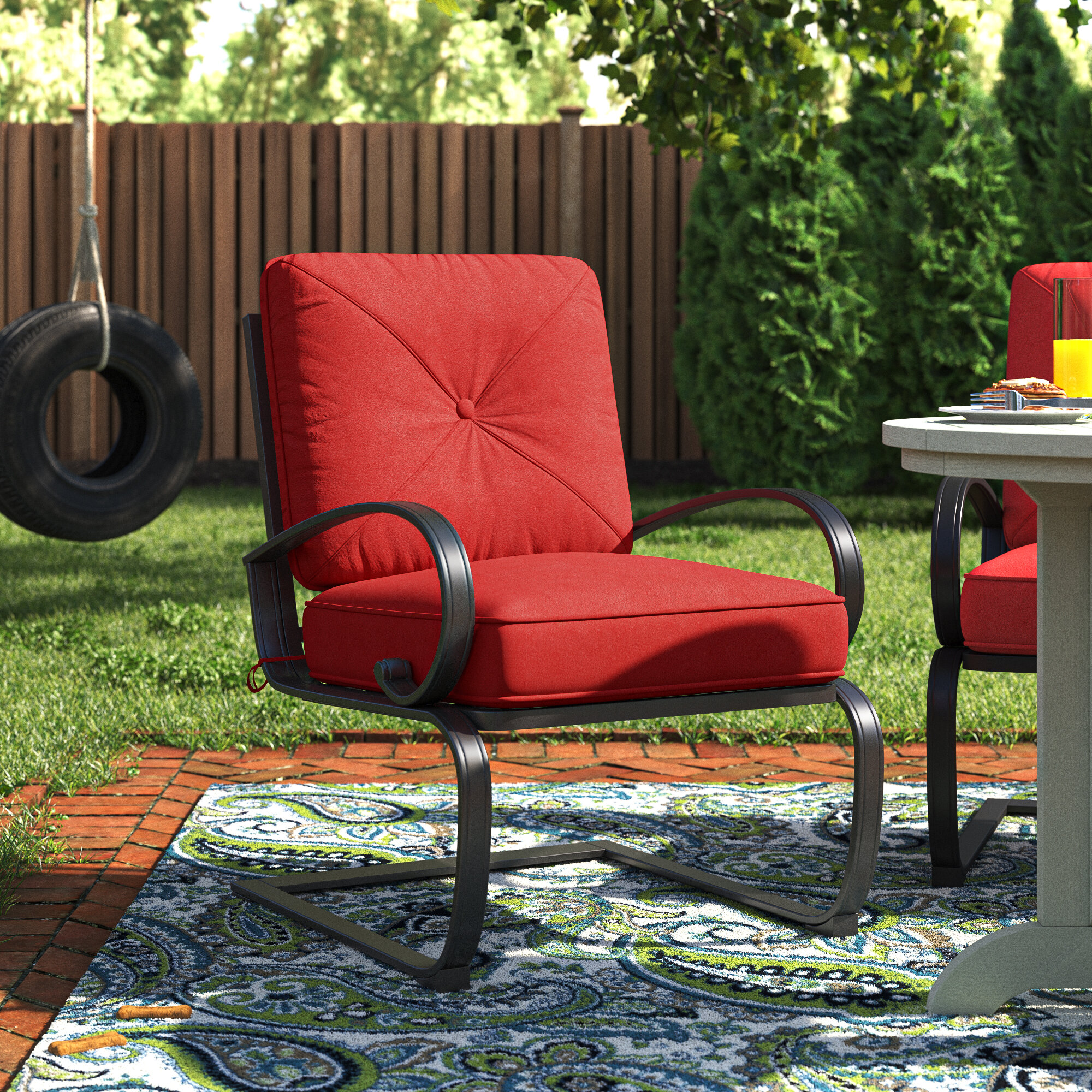 Metal patio chairs on sale with cushions