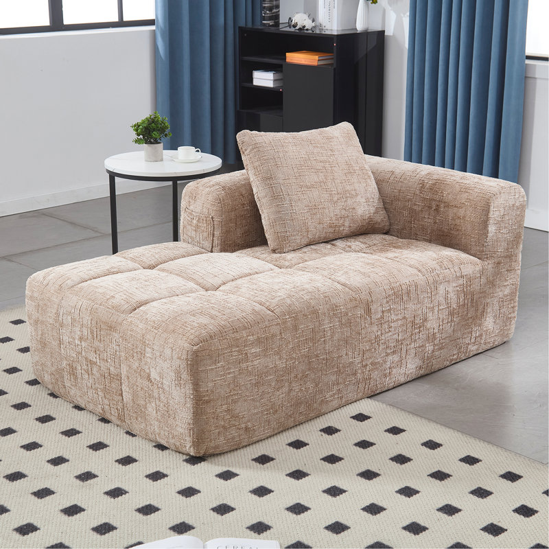 Canapé en chenille Boneless, canapé-lit modulaire minimaliste pour salon, Kaki