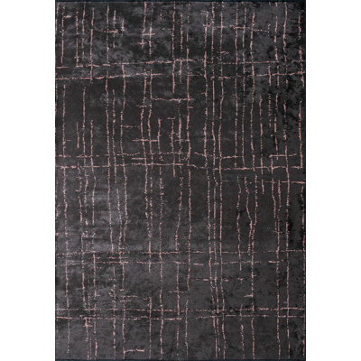 Allizzon Rectangle Abstract Cotton and Viscose Indoor / Outdoor Area Rug