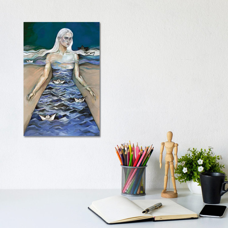 Surreal - Paper Boats by Fanitsa Petrou - Wrapped Canvas Print, 20.32 cm H x 30.48 cm W