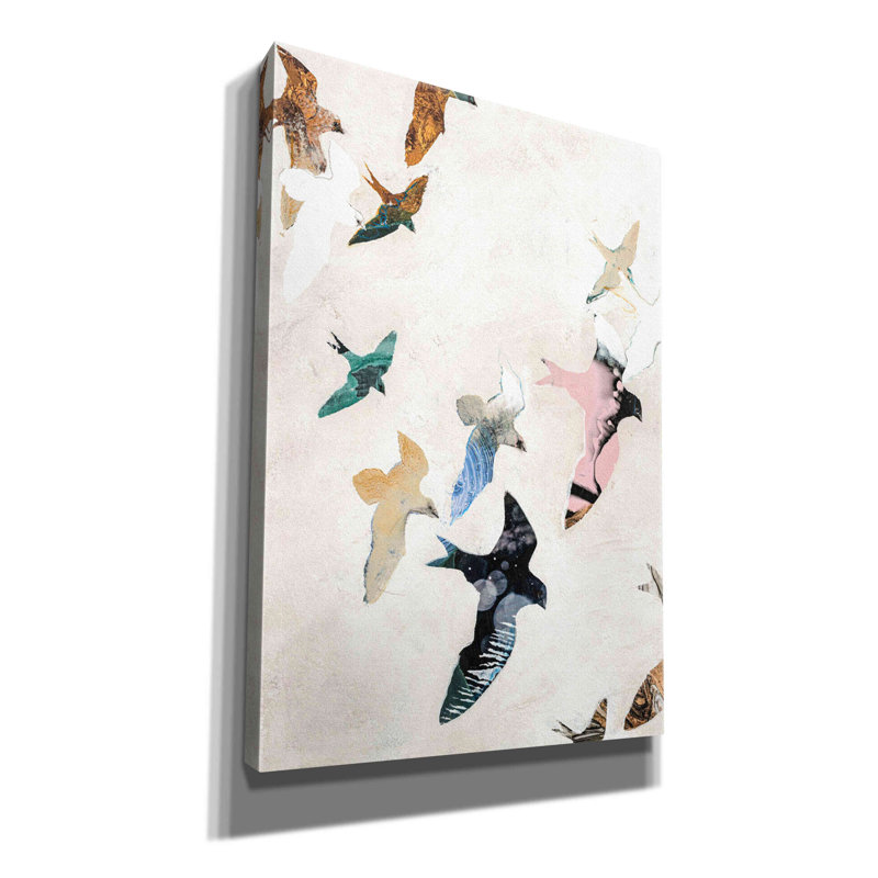 «Abstract Birds 2» par Design Fabrikken - peinture sur toile tendue