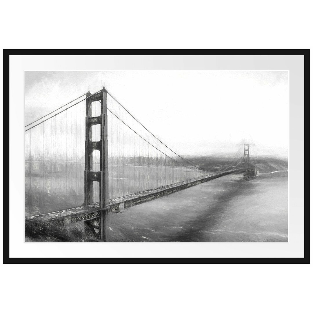 Gerahmtes Papierbild Golden Gate Bridge