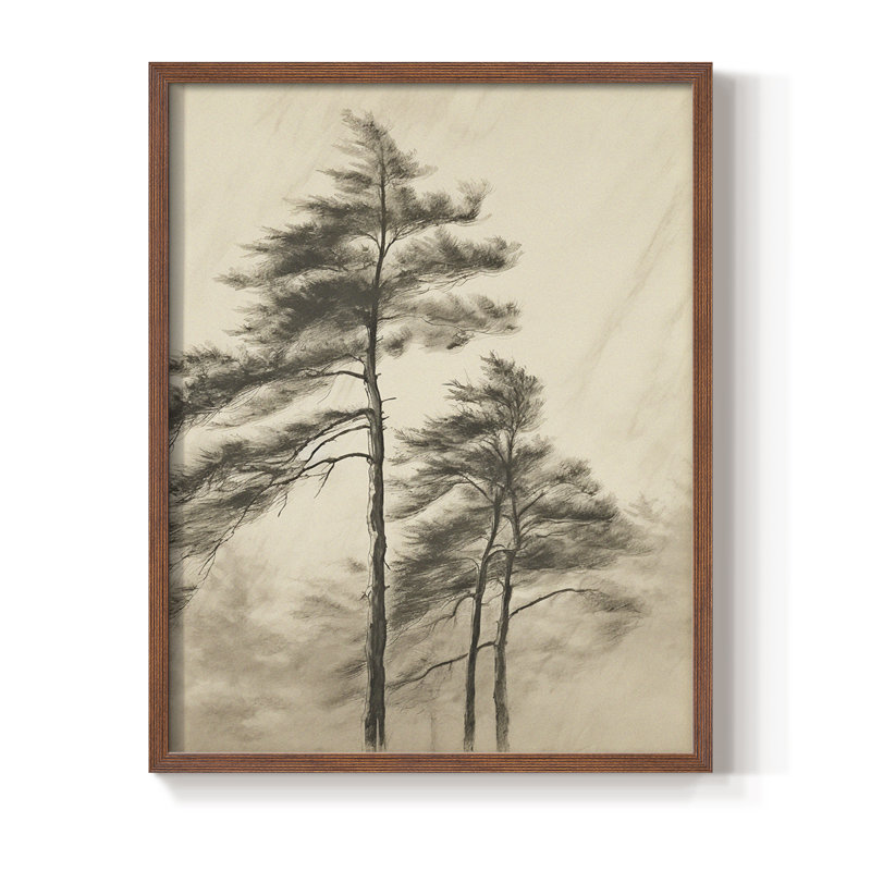 Paysage rétro XXXIV - impression encadrée, Noyer, H 10 po x l 8 po