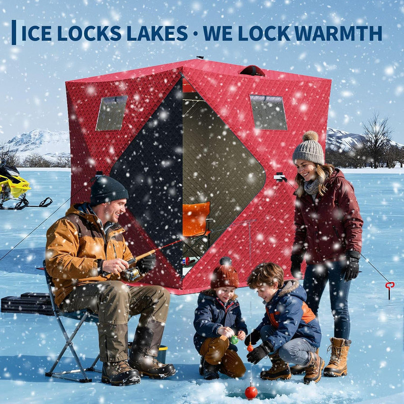 Abri de pêche Pop Up Ice, Rouge