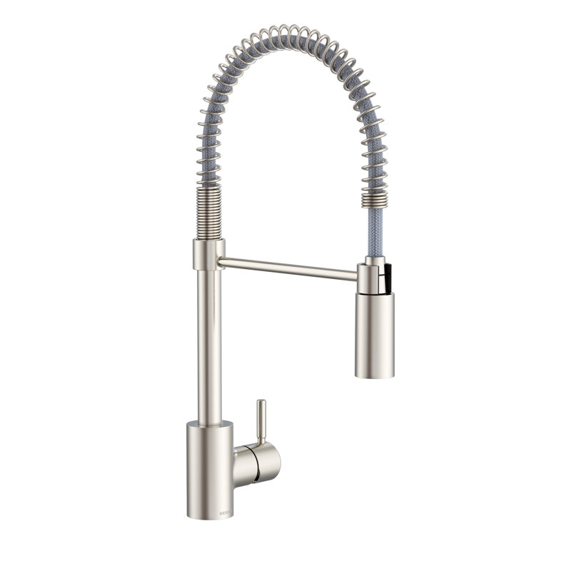 The Foodie Pre-Rinse Single Handle Kitchen Faucet, Silver