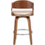 Tabouret de bar pivotant à hauteur de comptoir en bois et similicuir 27 pouces Mid-Century combinant style, confort et durabilité pour les cuisines et les bars modernes