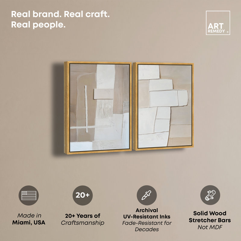«Minimalist Harmony II» par Art Remedy, H 36 po x l 24 po, Cadre flottant doré