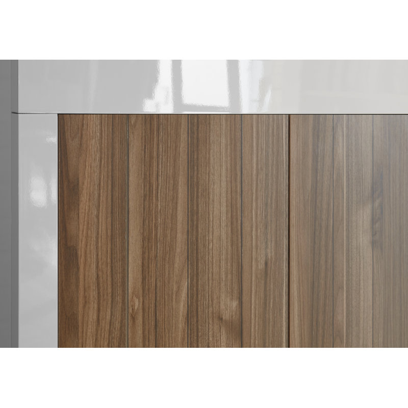 Hisey 110cm Sideboard, White/Walnut