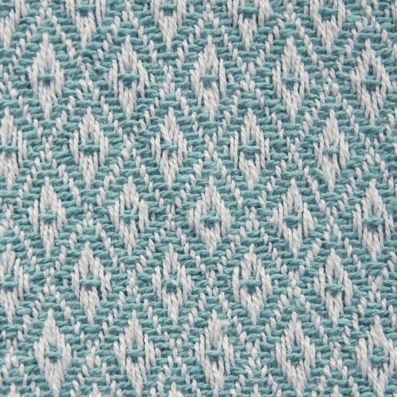 Anoka Geometric 100% Cotton Table Runner, Aqua