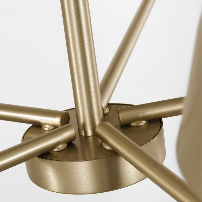 Ender 5 Light Dining Room Chandelier, Satin Brass