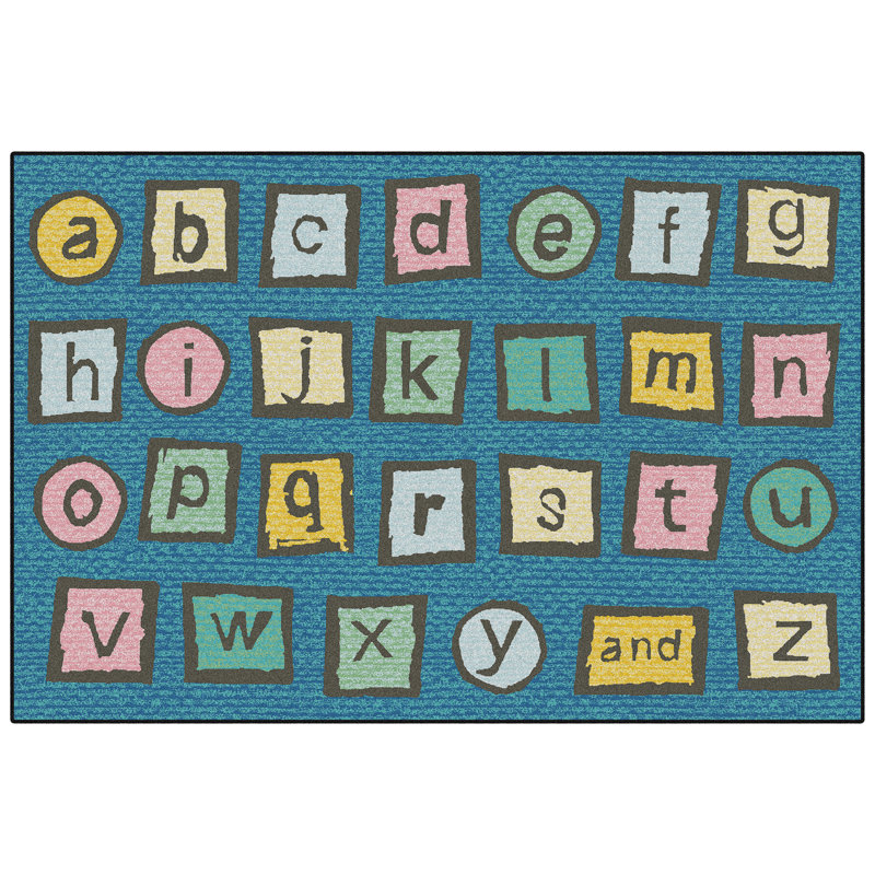 Tapis en nylon touffeté lavable Alphabet Blocks, Rectangle 3 pi x 4 pi 6 po