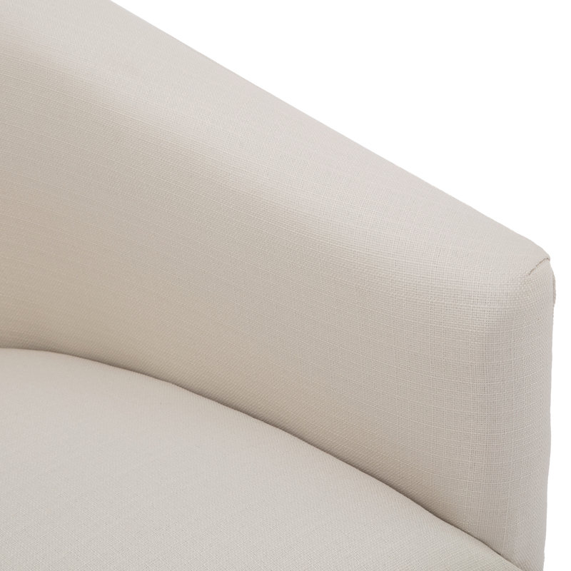 Delaplaine Upholstered Swivel Barrel Chair, Off White