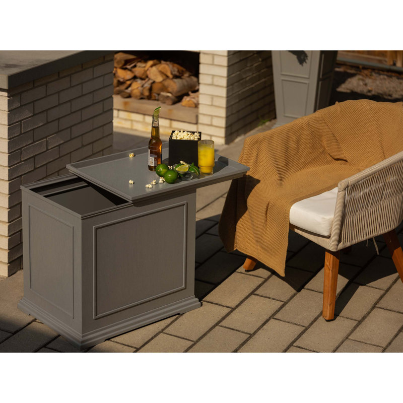 Brixton Black Plastic 2-in-1 Tray and Storage Table