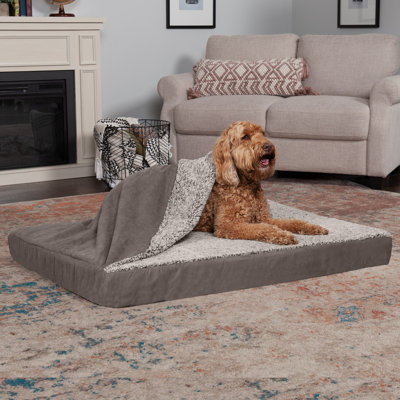 Berber & Suede Blanket Top Deluxe Mattress Orthopedic Dog Bed