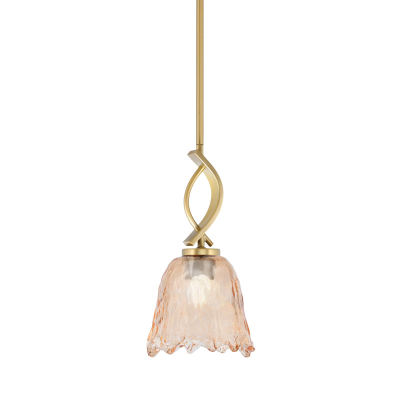 Suspension miniature Waldes Stem Hung présentée en finition noir mat avec verre lave transparent de 18 cm, Clear/Matte Black