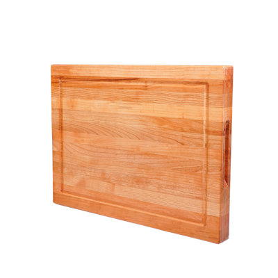 Planche à découper en bois de cerisier massif pour la cuisine, 20 x 15, grain de bordure, 1-1 / 2 po d'épaisseur