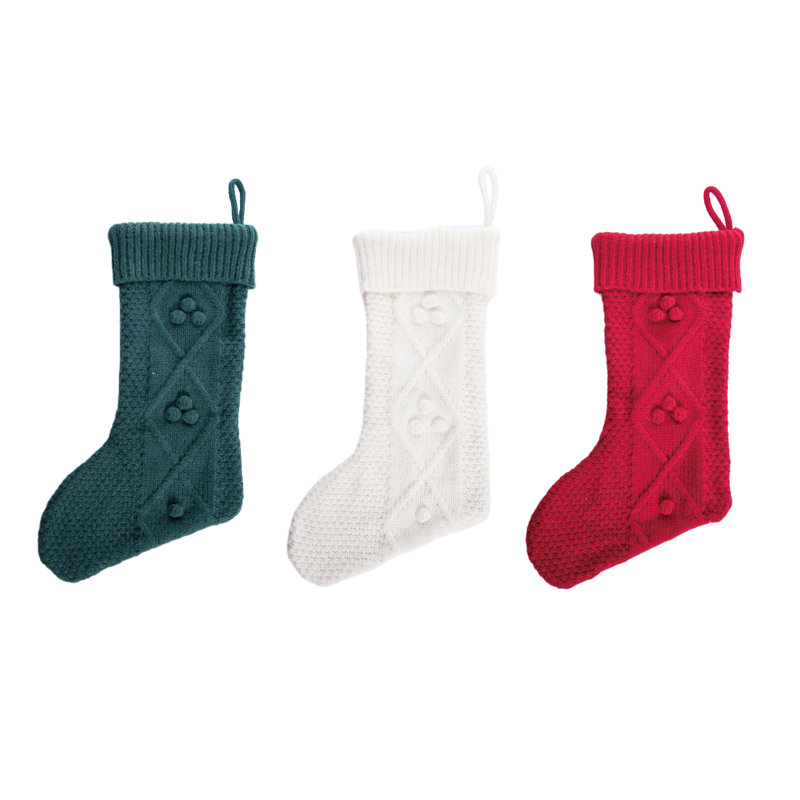  Ensemble de 3 chaussettes de Noël en tissu