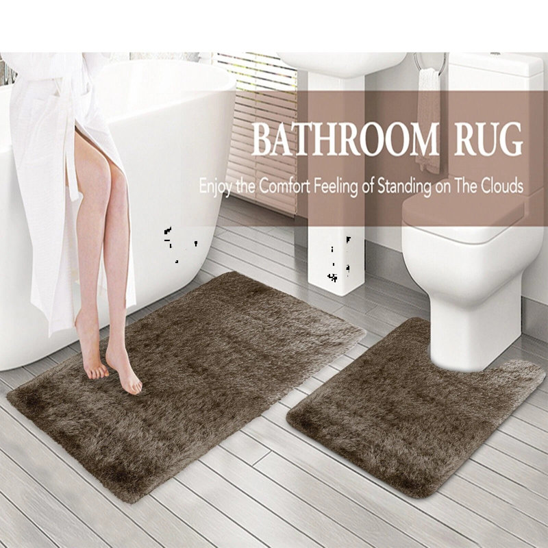 Polypropylene Plastic Non-Slip Bath Mat, Coffee