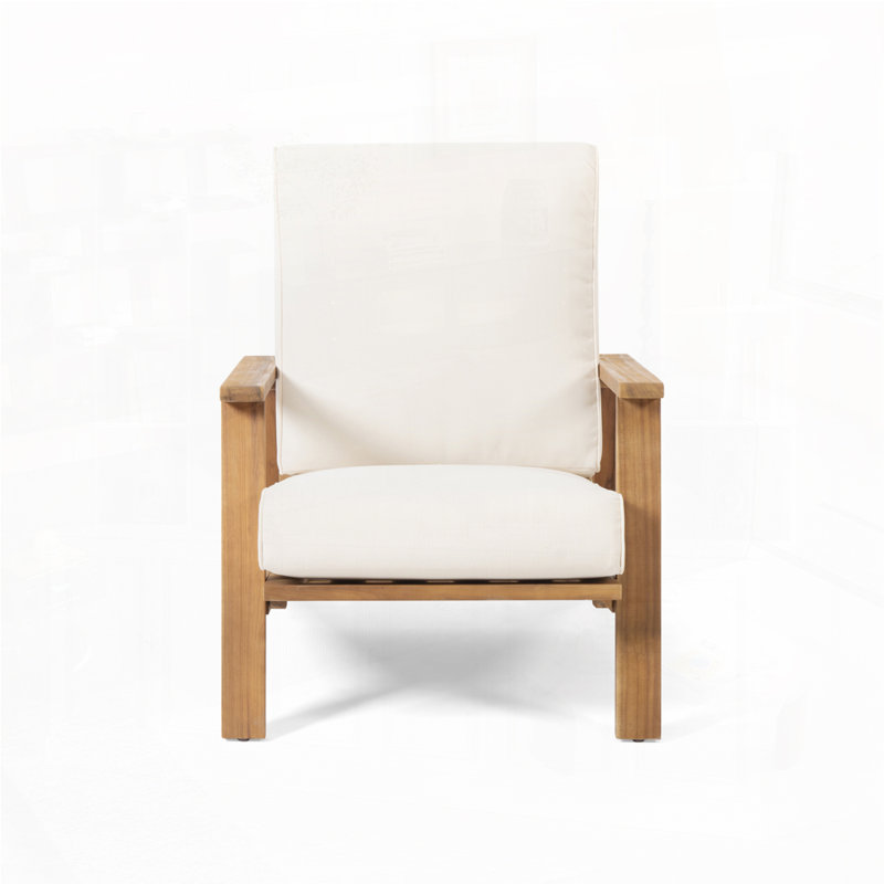 Fauteuil d'extérieur en bois d'acacia, Beige