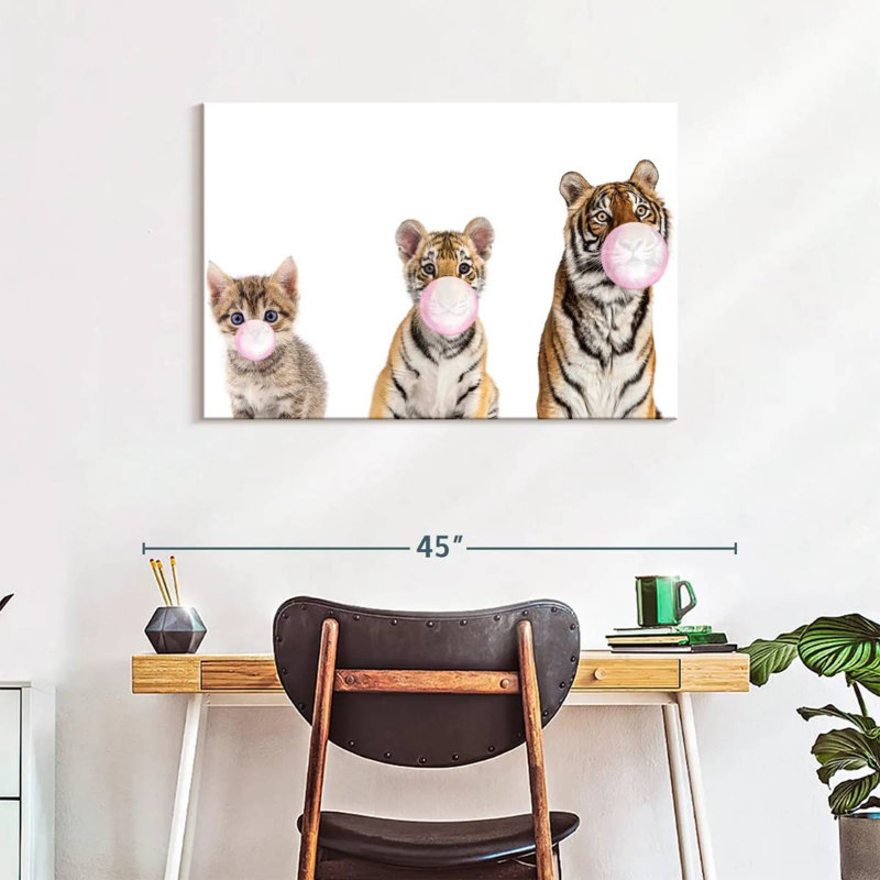 Bubble Gum Tigers sur toile, H 24 po x l 36 po x P 1,25 po