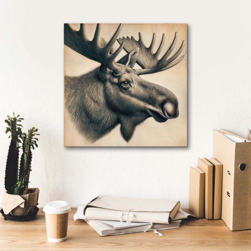 'Moose Head' by Rey Klimt Wall Art, 18" H x 18" W