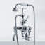 Classic White Double Handle Deck Mounted Thermostatic Bath/Shower Mixer with Tub Faucet and Handshower-32124062