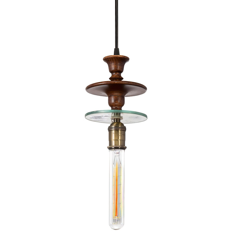 Luminaire suspendu simple à 1 lumière Rhea, H 62,5 po x l 5 po x P 5 po, Or d'antan