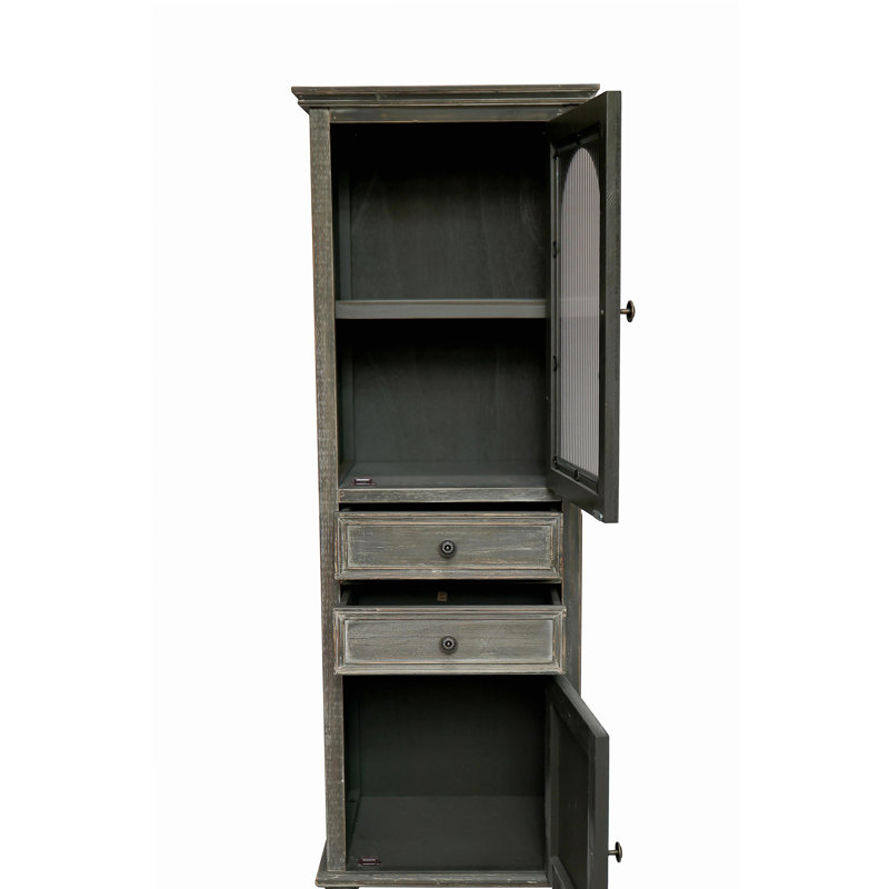 Armoire de rangement ferme Farmhouse, Noir/gris