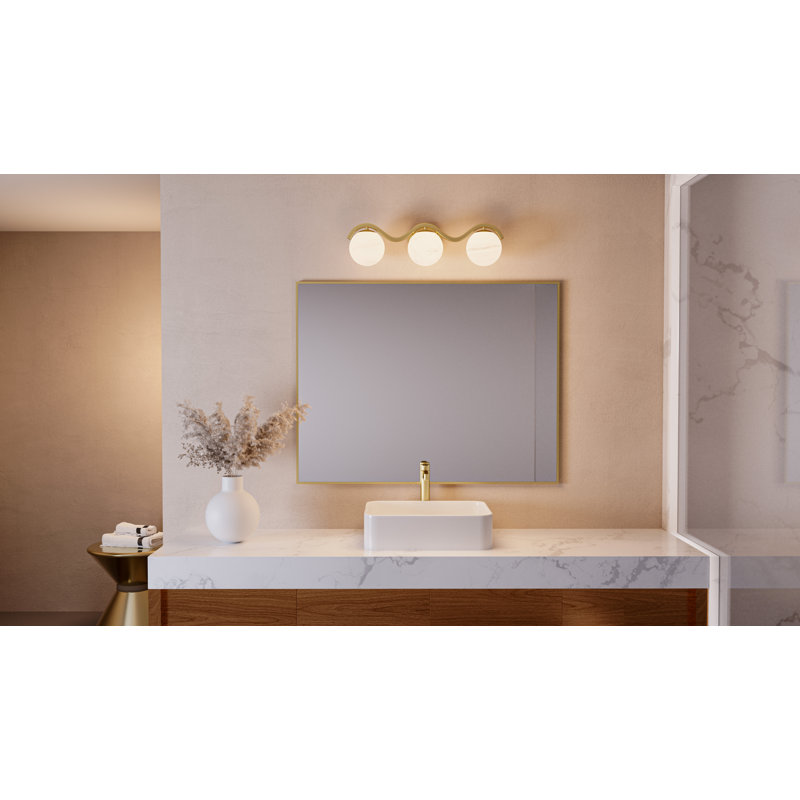 Alcantar 3-Light Aged Brass Bath Light