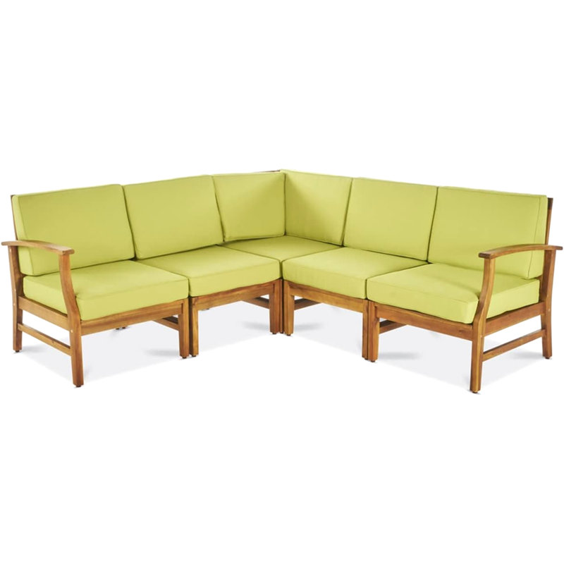Ensemble de canapé 5 pièces Perla, vert, Vert