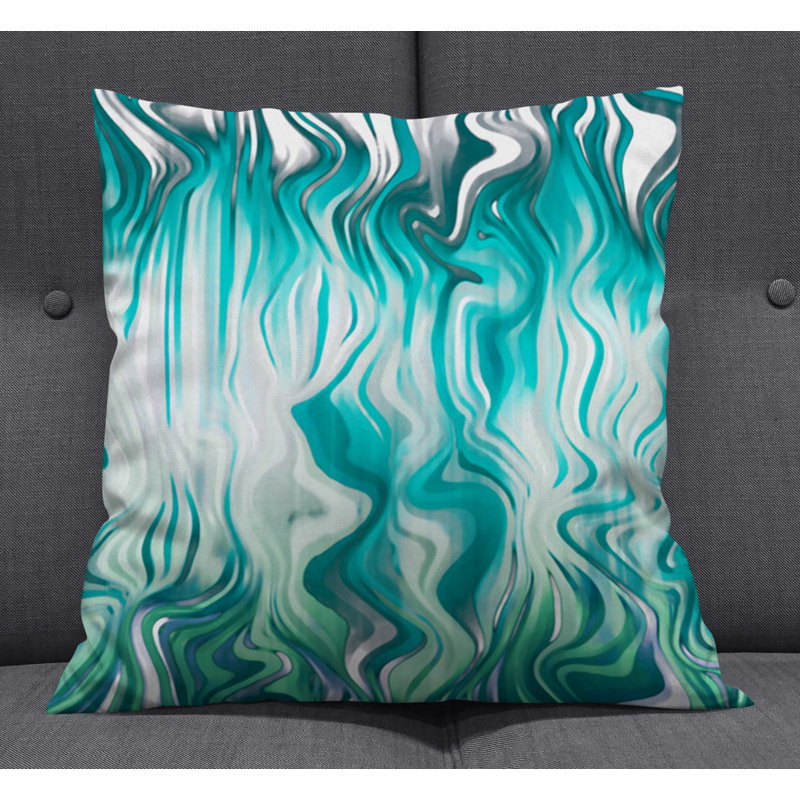 Throw Pillow With Insert, Blue Abstract 6, 20"H x 20"W