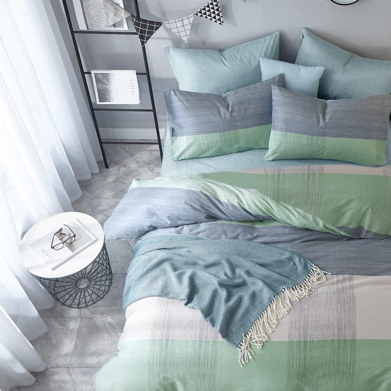 Chic 100% Cotton Flower Printed Duvet Cover Set, Floral 01, Queen Duvet Cover + 2 Standard Pillowcases